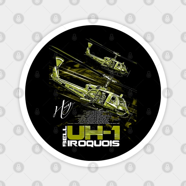 Bell UH-1 Iroquois Helicopter Magnet by aeroloversclothing